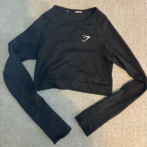 Gymshark long sleeve crop top size small black color